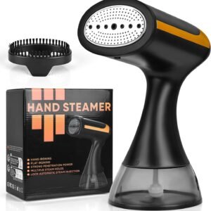 Steamer for Clothes, 1500W 300ml Water Tank 25s Quick Heat Portable Hand Held Clothes Garment Steamer for Home Travel (Black)