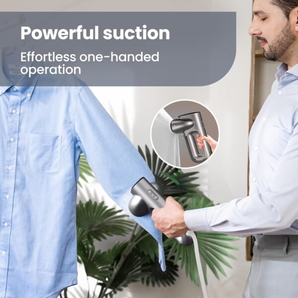 Neakasa Magic 1 Vacuum Steamer, Handheld Travel Garment Steamer for Clothes, 2300Pa Suction for Fabric Grip, Featuring Exclusive AirIron Technology for 110-120V Use (Silver)