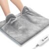 Electric Heated Foot Warmer Soft Flannel Foot Heater with 2h Auto Off & 3 Heat Levels Full Body Use Heating Pad for Feet, Abdomen, Cramps, Pain Relief Pocket Design 16" x 22" Dark Grey