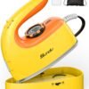 Sundu Mini Travel Iron with Steam,1000W Portable Non-Stick Soleplate Steam Samll Iron for Quilting & Sewing,300 Microsteam Holes,90ml water tank,lockable safety base,Digital Temperature Control-Yellow