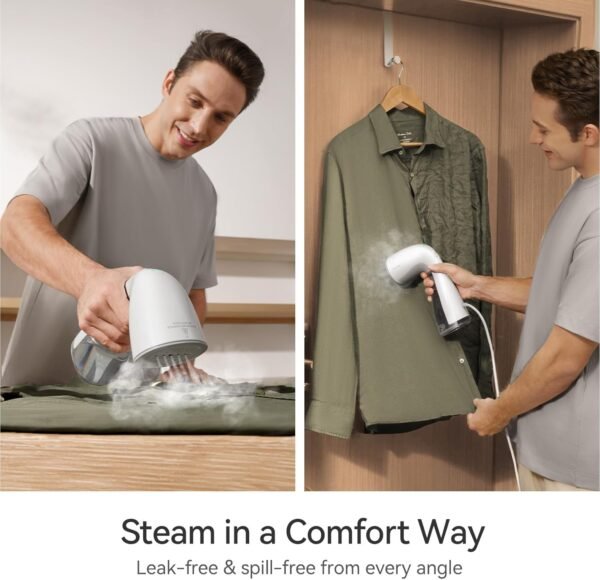 Upgraded Steamer for Clothes, Handheld Portable Design, 1100W Powerful Steam, 300ml Larger Tank & No Leak Tech, 30S Fast Heat-up, Quick Wrinkle Remover, Compact Size for Travel, ONLY 120V