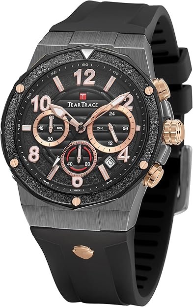 Watches for Men Luxury Quartz Casual Chronograph 3ATM Waterproof Sport Wrist Watches Multifunctional with Silicone Strap Mens Watches