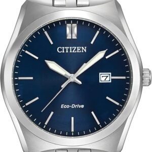 Citizen Men's Classic Corso Eco-Drive Watch, 3-Hand Date, Luminous Hands, Stainless/ Blue Dial
