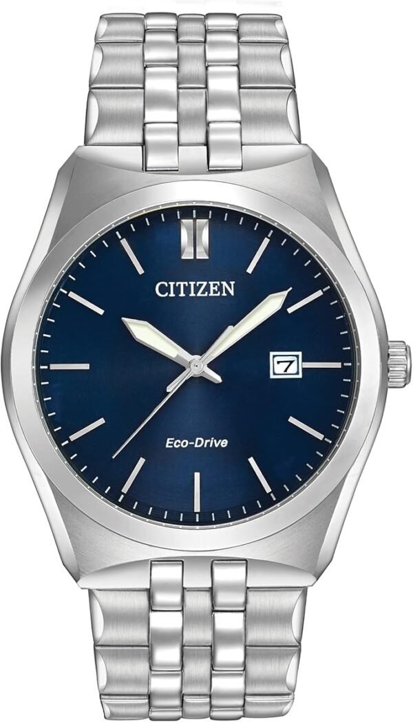 Citizen Men's Classic Corso Eco-Drive Watch, 3-Hand Date, Luminous Hands, Stainless/ Blue Dial