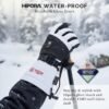 HEAT Heated Ski Gloves 2.0 for Men Women 7.4V 3000mAh Fast Charging Electric Rechargable Batteries 3M Thinsulate Waterproof Touchscreen Bluetooth App Snowboarding Ice Skating Gloves