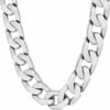 LIFETIME JEWELRY 11.5mm Flat Cuban Link Chain Necklace for Men 24k Real Gold Plated