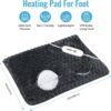 Electric Heated Foot Warmer Soft Flannel Foot Heater with 2h Auto Off & 3 Heat Levels Full Body Use Heating Pad for Feet, Abdomen, Cramps, Pain Relief Pocket Design 16" x 22" Dark Grey