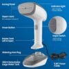 Powerful Handheld Fabric Steamer - 1800W with Fast Ceramic Heat-Up Plate, 2-in-1 Ironing & Wrinkle Remover, Steam Nozzle, Lint Brush - White, for US 120V Only