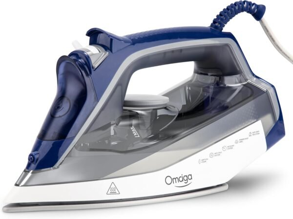 Steam Iron for clothes - 1750W Clothes Iron with Non-Stick Ceramic Soleplate, Powful Steam, 3-Way Auto-Off, Self-Cleaning, Anti-Calc, 13.52oz Water Tank Ironing Clothes for Home