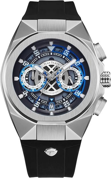 Watches for Men Luxury Quartz Casual Chronograph 3ATM Waterproof Sport Wrist Watches Multifunctional with Silicone Strap Mens Watches