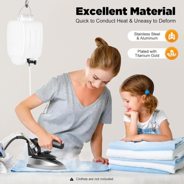 Professional Gravity Feed Industrial Electric Steam Iron,1200w Gravity Feed Steam Iron With 3l Large Capacity Tank & Scald-Prevention Plate,9 Exhaust Vents,For Dry Ironing Or Ironing With Steam.