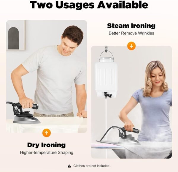 Professional Gravity Feed Industrial Electric Steam Iron,1200w Gravity Feed Steam Iron With 3l Large Capacity Tank & Scald-Prevention Plate,9 Exhaust Vents,For Dry Ironing Or Ironing With Steam.
