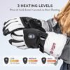 HEAT Heated Ski Gloves 2.0 for Men Women 7.4V 3000mAh Fast Charging Electric Rechargable Batteries 3M Thinsulate Waterproof Touchscreen Bluetooth App Snowboarding Ice Skating Gloves