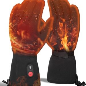 Heated Motorcycle Gloves - 7.4V 2200mAh Electric Winter Gear for Men & Women, Rechargeable for Motorcycle Commuting, Touring, Skiing & Outdoor, Windproof & Water-Resistant, Touchscreen Design