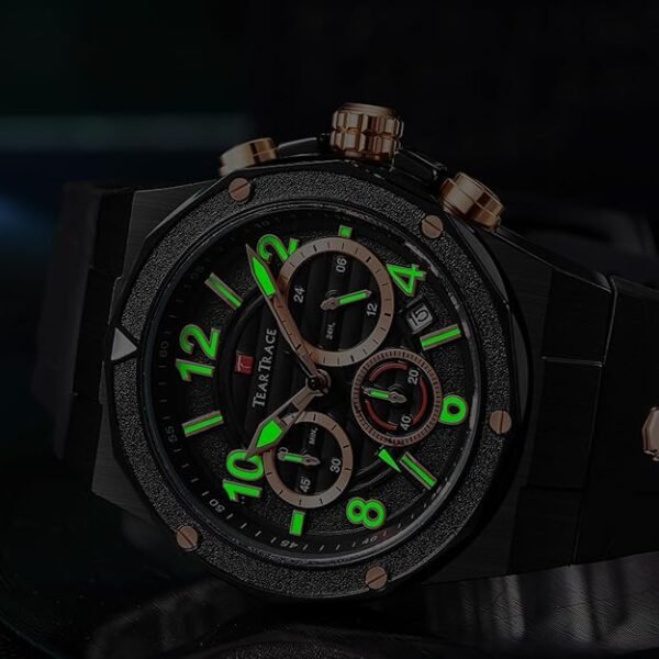 Watches for Men Luxury Quartz Casual Chronograph 3ATM Waterproof Sport Wrist Watches Multifunctional with Silicone Strap Mens Watches