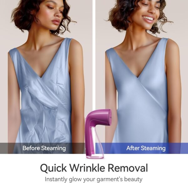 Steamer for Clothes, 1100W Clothes Steamer, Fast Wrinkle Removal with Large 300ml Tank, Ideal for All Fabrics, Easy to Use, Compact and Portable Travel Garment Steamer