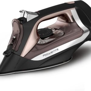 Rowenta Access Stainless Steel Soleplate Steam Iron with Retractable Cord Powerful Steam Diffusion, Auto-off and Anti-Drip, 1725 Watts, Black Clothes Iron