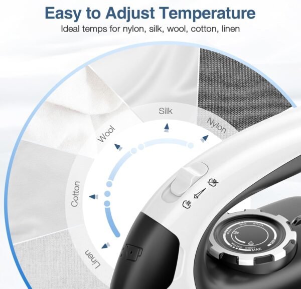 Sundu Mini Travel Iron with Steam,1000W Portable Non-Stick Soleplate Steam Samll Iron for Quilting & Sewing,300 Microsteam Holes,90ml water tank,lockable safety base,Digital Temperature Control-Yellow