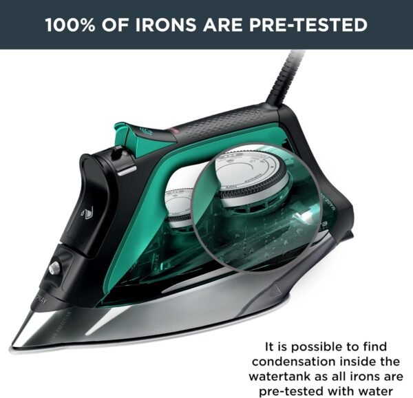 Rowenta Pro Master Stainless Steel Soleplate Steam Iron for Clothes, 210 g/min, 400 Microsteam Holes, Cotton, Wool, Poly, Silk, Linen, Nylon, 1775 Watts Iron Steamer for Clothes, Powerful Steam