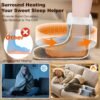 Split Electric Foot Warmer, Quick Heating Pad for Feet, 6-Level Heated Slippers for Men Women, Soft Heated Boots, Feet Warmer with Detachable Washable Liner for Home