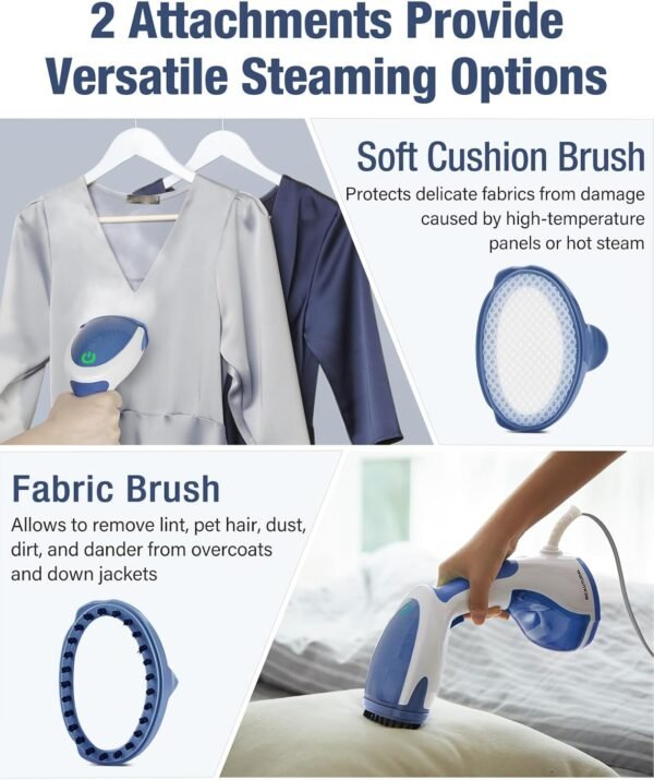BEAUTURAL Steamer for Clothes, Portable Handheld Garment Fabric Wrinkles Remover, 30-Second Fast Heat-up, Auto-Off, Large Detachable Water Tank