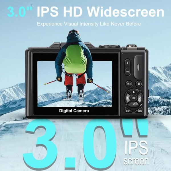 5K Digital Camera for Photography - 75MP WiFi Vlogging Camera for YouTube - UHD 18X Zoom Digital Cameras with Flip Screen 3" 180° - Travel Flash Camara for Beginners & Adults