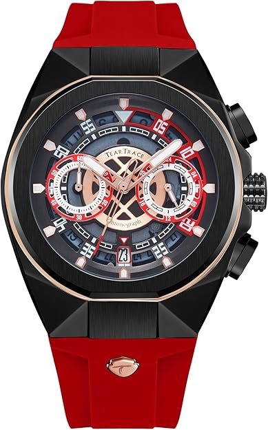 Watches for Men Luxury Quartz Casual Chronograph 3ATM Waterproof Sport Wrist Watches Multifunctional with Silicone Strap Mens Watches