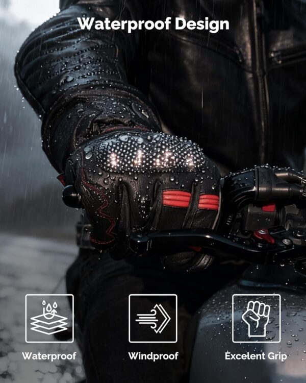 SAVIOR HEAT Heated Motorcycle Gloves for Men & Women, 7.4V 3000mAh Waterproof Heated Gloves with Rechargeable Battery Up to 10H for Winter Outdoor Riding, Cycling, Snowmobile