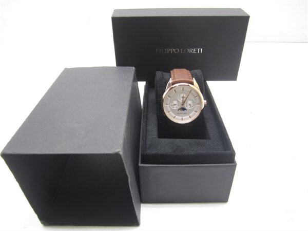 FILIPPO LORETI Odyssey - Wrist Watch Two Tone Gold Blue Dial Stainless Steel Link Bracelet 42 mm Wrist Watch for Men 100m Water Resistant Stainless Steel Case Japan Movement