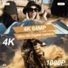 4K Digital Camera for Photography and Video, 2025 Latest 64MP Vlogging Camera for YouTube with 32G TF Card 180°Flip Screen Compact Travel Camera 16X Zoom, Anti-Shake,Suitable for Beginners, Black
