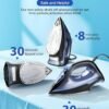Sundu Steam Iron for Clothes with Rapid Heating Ceramic Coated Soleplate, 1500W with Precise Thermostat Dial, Self-Cleaning, Auto-Off, 15.21oz Water Tank for Home Clothes Ironing Use