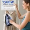 Sundu Steam Iron for Clothes with Rapid Heating Ceramic Coated Soleplate, 1500W with Precise Thermostat Dial, Self-Cleaning, Auto-Off, 15.21oz Water Tank for Home Clothes Ironing Use