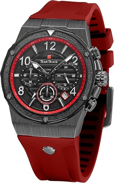 Watches for Men Luxury Quartz Casual Chronograph 3ATM Waterproof Sport Wrist Watches Multifunctional with Silicone Strap Mens Watches