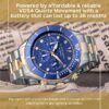 FILIPPO LORETI Odyssey - Wrist Watch Two Tone Gold Blue Dial Stainless Steel Link Bracelet 42 mm Wrist Watch for Men 100m Water Resistant Stainless Steel Case Japan Movement
