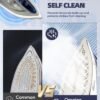 Steam Iron for clothes - 1750W Clothes Iron with Non-Stick Ceramic Soleplate, Powful Steam, 3-Way Auto-Off, Self-Cleaning, Anti-Calc, 13.52oz Water Tank Ironing Clothes for Home