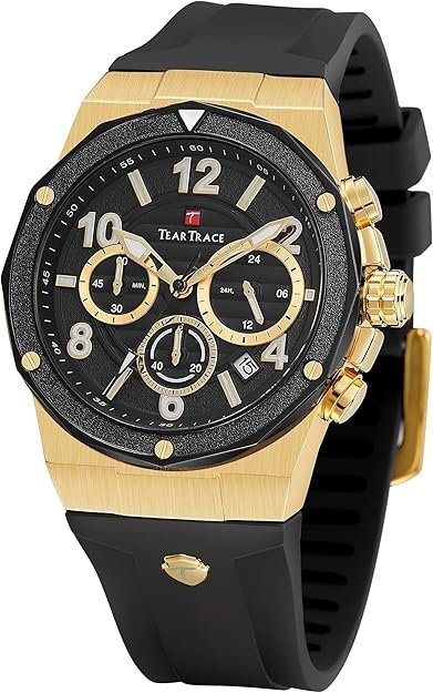 Watches for Men Luxury Quartz Casual Chronograph 3ATM Waterproof Sport Wrist Watches Multifunctional with Silicone Strap Mens Watches