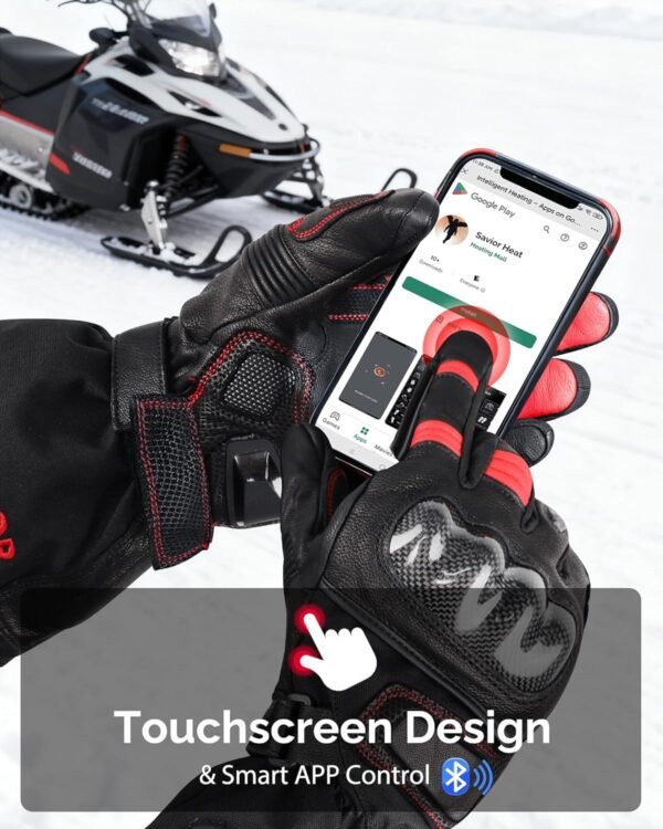 SAVIOR HEAT Heated Motorcycle Gloves for Men & Women, 7.4V 3000mAh Waterproof Heated Gloves with Rechargeable Battery Up to 10H for Winter Outdoor Riding, Cycling, Snowmobile