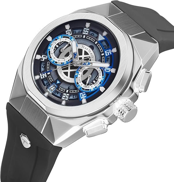 Watches for Men Luxury Quartz Casual Chronograph 3ATM Waterproof Sport Wrist Watches Multifunctional with Silicone Strap Mens Watches