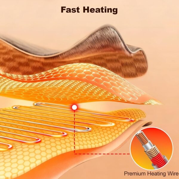 Electric Foot Warmer, Rapid Heating Pad for Feet, 6-Level Heating Feet Warmers Washable, Heated Slippers Christmas Gift for Women Men