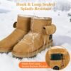 Heated Boots for Women & Men, Waterproof Winter Heated Shoes with 5000mAh Rechargeable Battery, 3-Level Warming, Electric Foot Warmer for Indoor & Outdoor Use, Heated Slippers for Woman