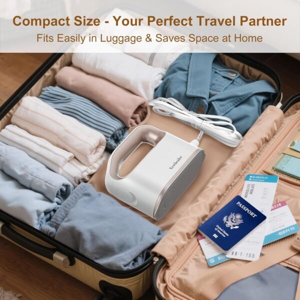 81Zi79gVcjL._AC_SL1500_ Newbealer Smart Steam Iron for Clothes - 1200W Professional-Grade Turbocharged 3 Steam & 3 Dry Heat Modes, 45s Heat-Up, 6oz Tank, Auto-Off, Nonstick Ceramic Soleplate for Home, RV & Hotel (Gold)