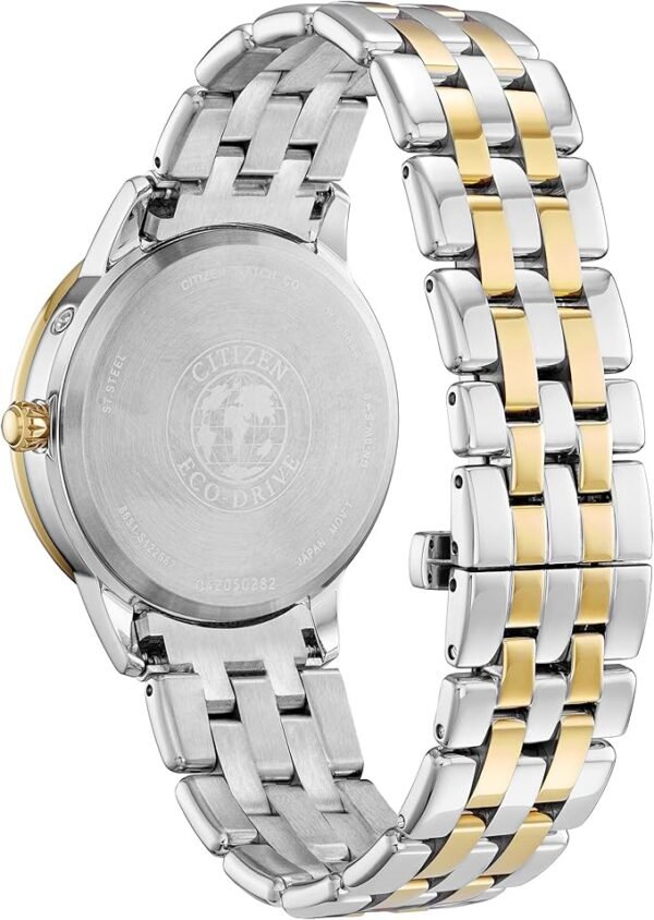 Citizen Women's Eco-Drive Calendrier, Moon Phase Diamond Accents Dial, Stainless Case and Bracelet Watch, Month/Day/Date