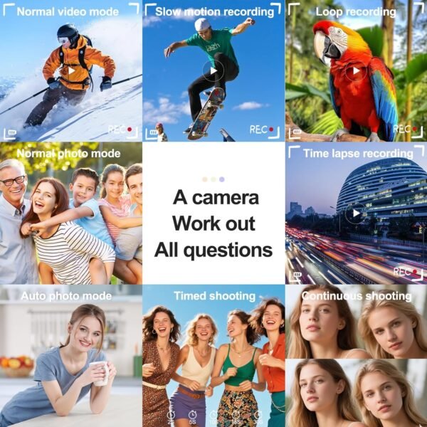 4K Digital Camera for Photography and Video, 2025 Latest 64MP Vlogging Camera for YouTube with 32G TF Card 180°Flip Screen Compact Travel Camera 16X Zoom, Anti-Shake,Suitable for Beginners, White