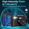 5K Digital Camera for Photography - 75MP WiFi Vlogging Camera for YouTube - UHD 18X Zoom Digital Cameras with Flip Screen 3" 180° - Travel Flash Camara for Beginners & Adults