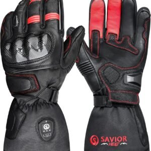 SAVIOR HEAT Heated Motorcycle Gloves for Men & Women, 7.4V 3000mAh Waterproof Heated Gloves with Rechargeable Battery Up to 10H for Winter Outdoor Riding, Cycling, Snowmobile