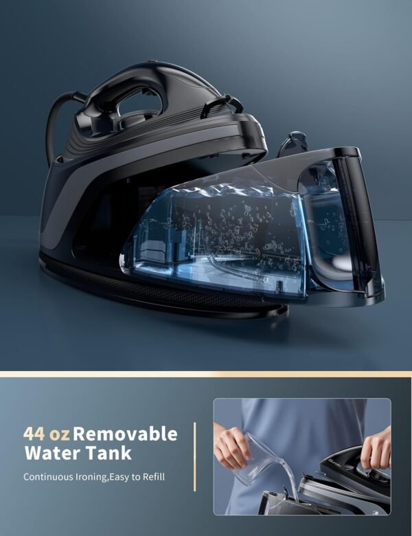 81lvtklOElL._AC_SL1500_ Iron Steamer for Clothes,1600W Steam Station Professional Steam Iron For Clothes with 44 oz Tank, 400 microsteam holes, Built-In Pump, Ceramic baseplate,Iron Lock For Easy Carry