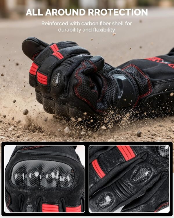 SAVIOR HEAT Heated Motorcycle Gloves for Men & Women, 7.4V 3000mAh Waterproof Heated Gloves with Rechargeable Battery Up to 10H for Winter Outdoor Riding, Cycling, Snowmobile