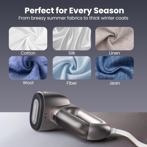 Neakasa Magic 1 Vacuum Steamer, Handheld Travel Garment Steamer for Clothes, 2300Pa Suction for Fabric Grip, Featuring Exclusive AirIron Technology for 110-120V Use (Silver)