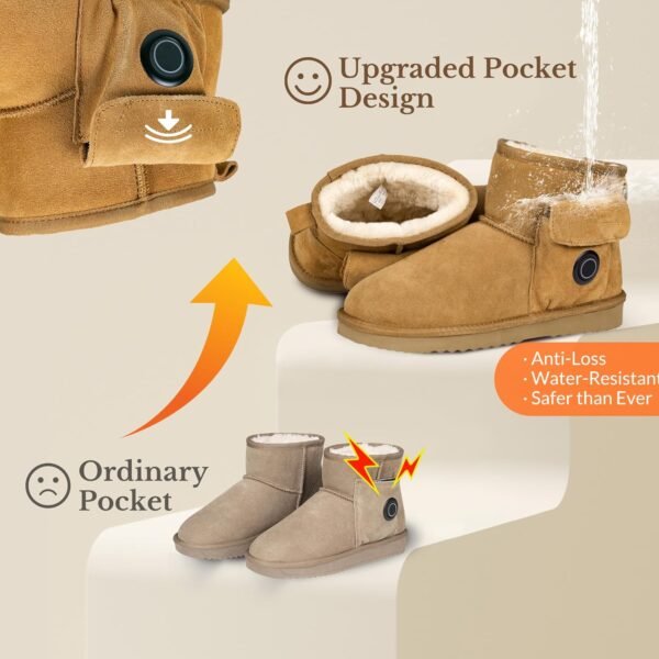 Heated Boots for Women & Men, Waterproof Winter Heated Shoes with 5000mAh Rechargeable Battery, 3-Level Warming, Electric Foot Warmer for Indoor & Outdoor Use, Heated Slippers for Woman