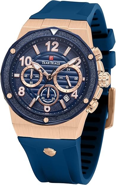 Watches for Men Luxury Quartz Casual Chronograph 3ATM Waterproof Sport Wrist Watches Multifunctional with Silicone Strap Mens Watches